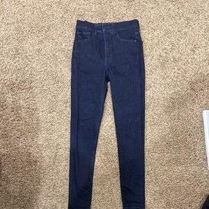 Express Women's Skinny Jeans - Dark Blue